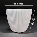 Indoor and Outdoor Pot | Color : White | Pack of 2 (11 Inches)