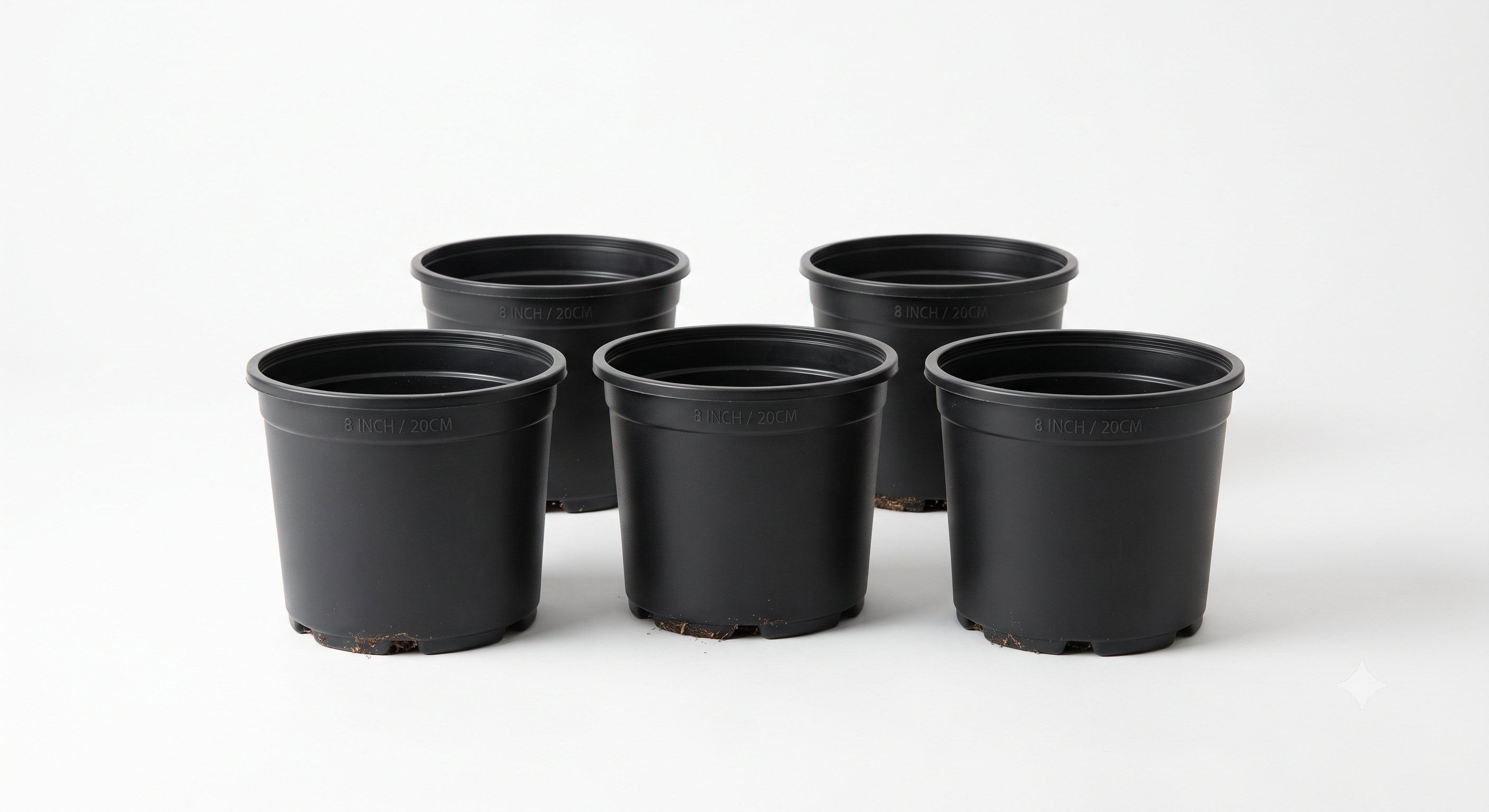 8 inch Black Pots